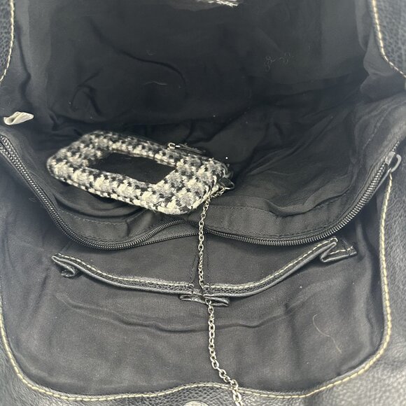 Rosetti Black & White Houndstooth Shoulder Bag With Braided Handles - Picture 6 of 10